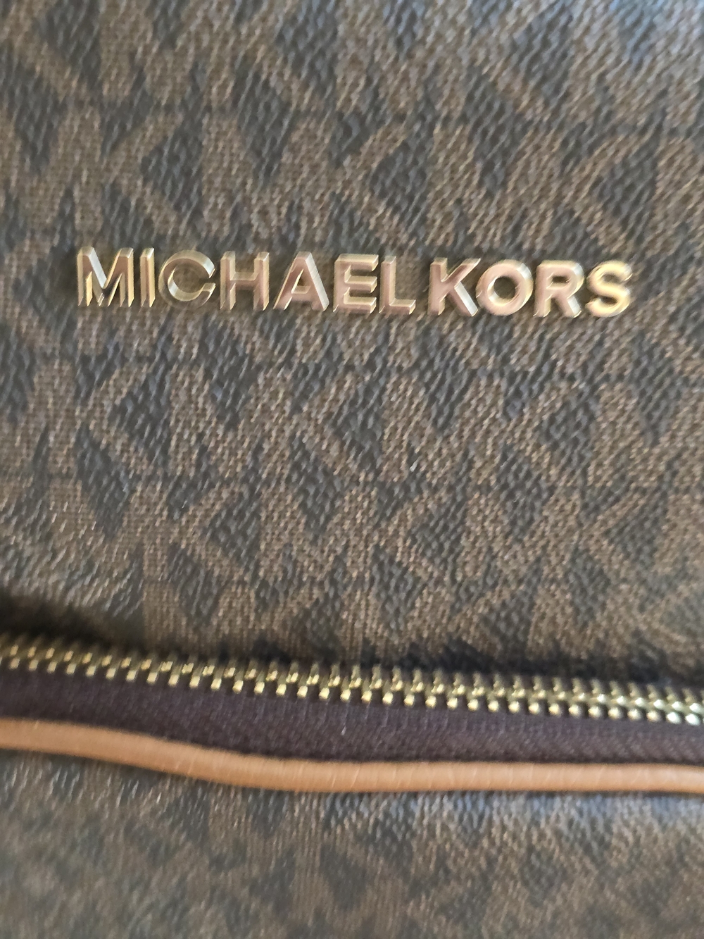 Michael Kors Brown Logo Dome Backpack with Gold Hardware - Picture 9 of 10